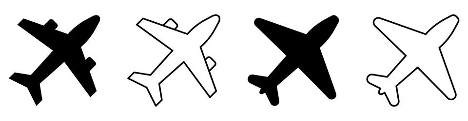 Plane icon set Stock Illustration