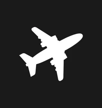 Plane icon / sign in flat style isolated. Airplane flight symbol for your w.. Stock Illustration