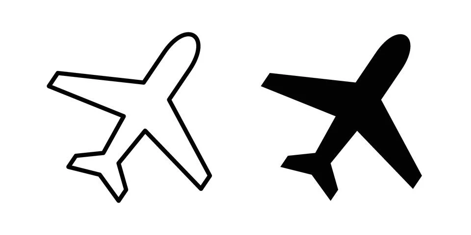 Plane icon symbol  illustration bundle in black colour Stock Illustration