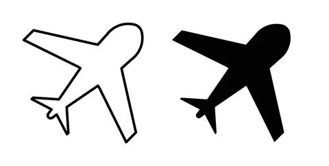 Plane icon symbol. Vector illustration pack in black color. Stock Illustration