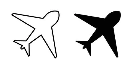 Plane icon symbol. Vector illustration pack in black color. Stock Illustration