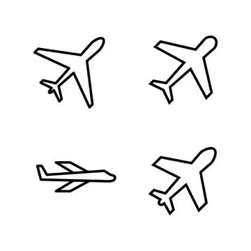 Plane icon vector. Airplane sign and symbol. Flight transport symbol. Trave.. Stock Illustration