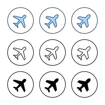 Plane icon vector. Airplane sign and symbol. Flight transport symbol. Trave.. Ilustración de archivo