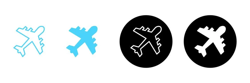 Plane icon vector. Airplane sign and symbol. Flight transport symbol. Trave.. Stock Illustration
