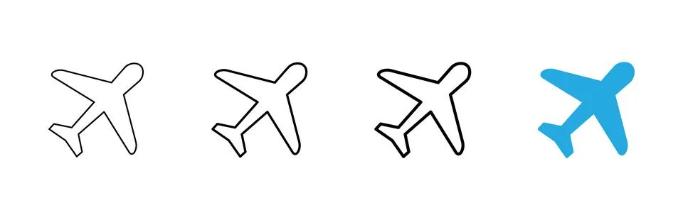 Plane icon vector. Airplane sign and symbol. Flight transport symbol. Trave.. Stock Illustration