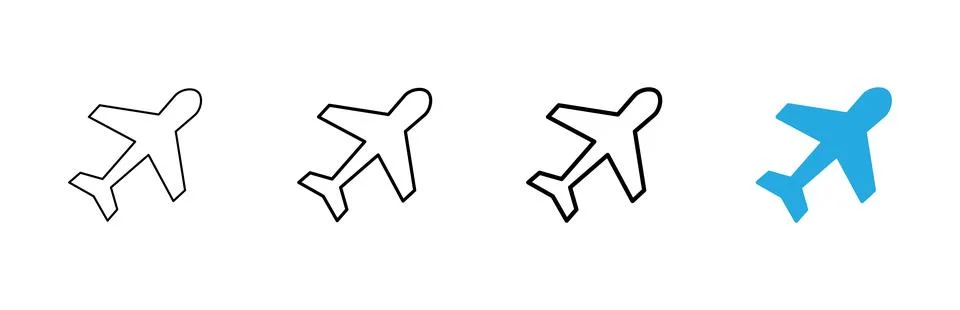 Plane icon vector. Airplane sign and symbol. Flight transport symbol. Trave.. Stock Illustration