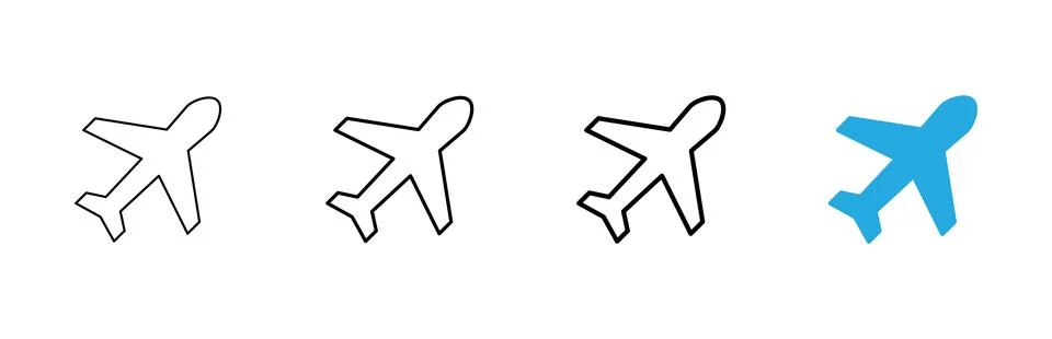 Plane icon vector. Airplane sign and symbol. Flight transport symbol. Trave.. Stock Illustration