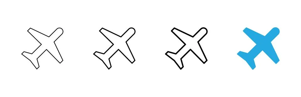 Plane icon vector. Airplane sign and symbol. Flight transport symbol. Trave.. Stock Illustration