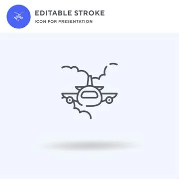 Plane icon vector, filled flat sign, solid pictogram isolated on white, logo Stock Illustration