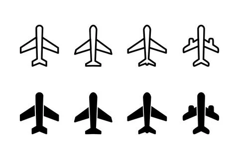 Plane icon vector illustration. Airplane sign and symbol. Flight transport .. Stock Illustration