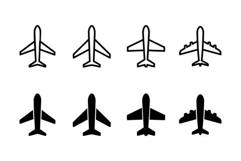 Plane icon vector illustration. Airplane sign and symbol. Flight transport .. Stock Illustration