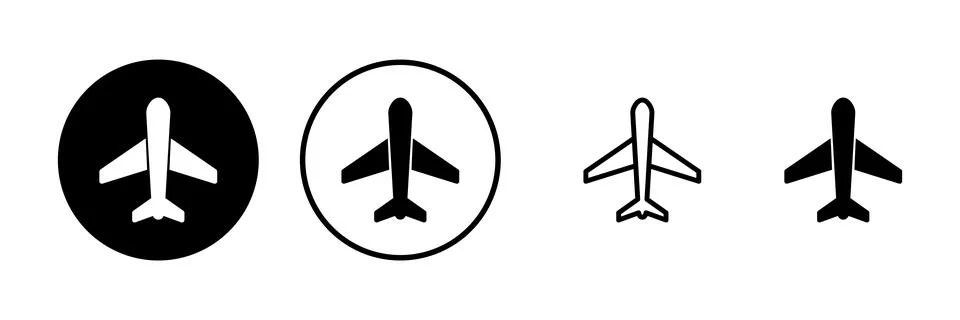 Plane icon vector illustration. Airplane sign and symbol. Flight transport .. Stock Illustration