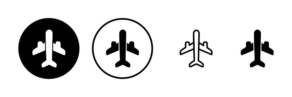 Plane icon vector illustration. Airplane sign and symbol. Flight transport .. Stock Illustration