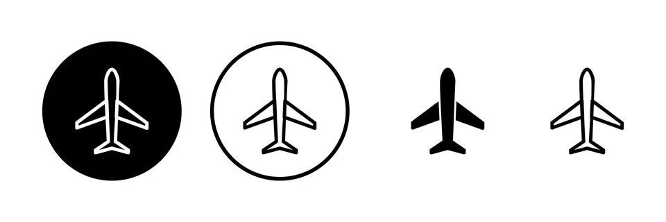 Plane icon vector illustration. Airplane sign and symbol. Flight transport .. Stock Illustration