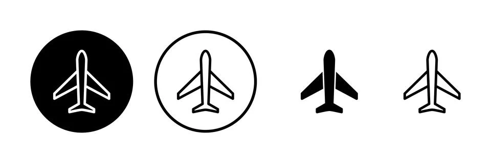 Plane icon vector illustration. Airplane sign and symbol. Flight transport .. Stock Illustration
