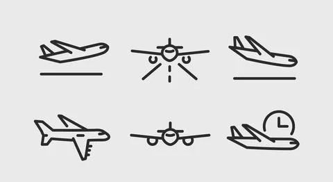 Plane Icons Stock Illustration