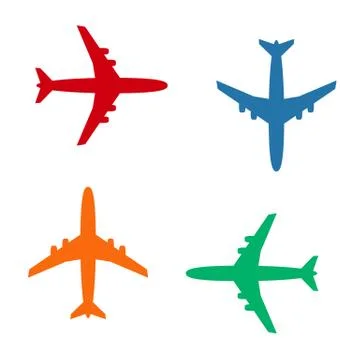 Plane icons vector, solid illustration, color pictograms isolated on white Stock Illustration