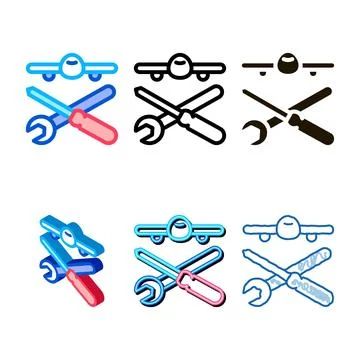 Plane instruments icon vector simplified outline Illustrazione stock
