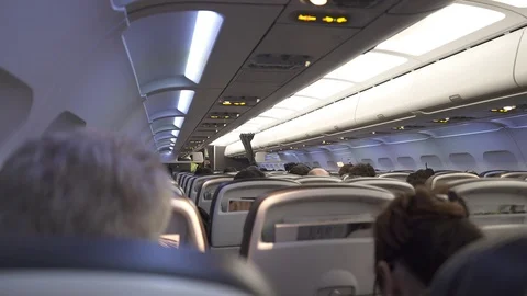 Plane interior cabin Stock Footage 88499812