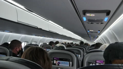 Plane Interior With Turbulence 1 Stock Footage 171787388