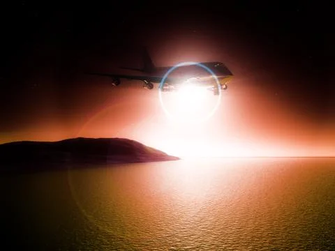 Plane Island Stock Illustration