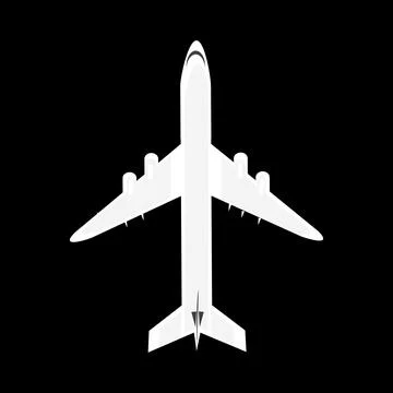 Plane isolated on black background Stock Illustration