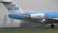 Plane , jet landing fokker 70 Thrust reverser HD Footage