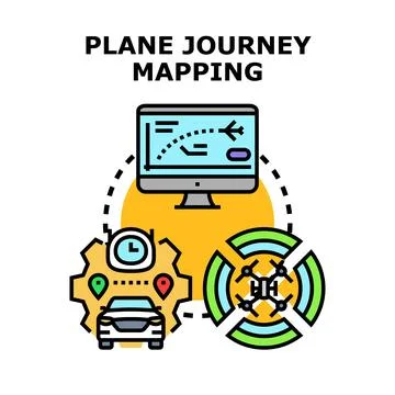 Plane journey mapping concept vector illustration Ilustración de archivo