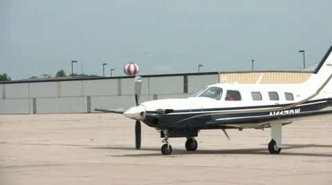 Plane Landed - Pilot Opens Doors Video stock 12610776