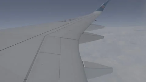 The plane landed through the clouds 스톡 동영상 289606689