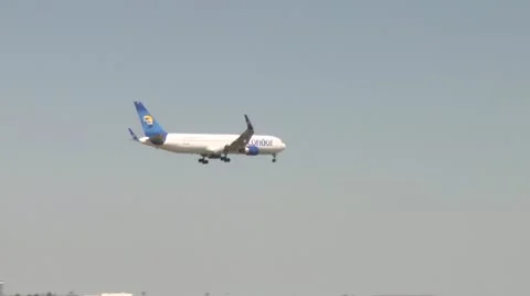 Plane landing 1 Stock Footage 11438758