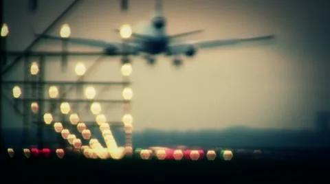 Plane landing, color correction Stock Footage