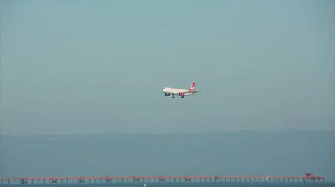 Plane Landing Stock Footage 35490736