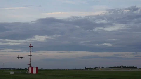 Plane Landing Stock Footage 41062011