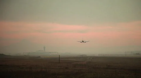Plane Landing Stock Footage 47781347