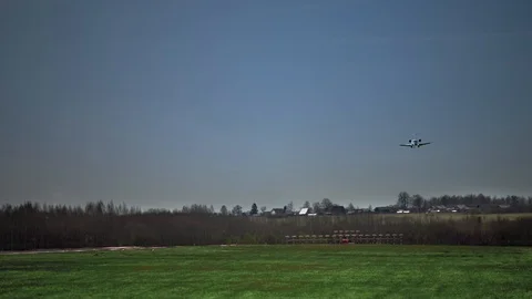The plane is landing Stock Footage 97267426