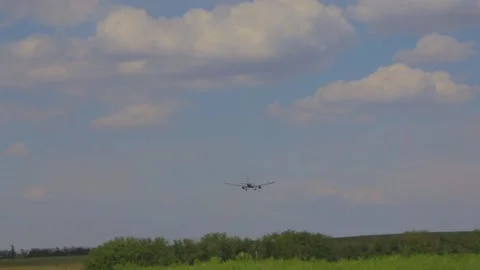 The plane is landing Stock Footage 99645806