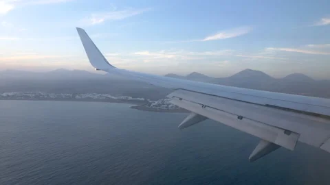 Plane Landing In Lanzarote Stock Footage 171338732