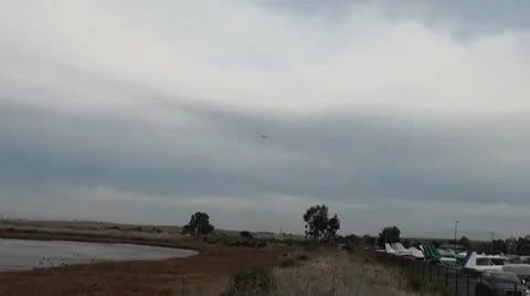 Plane landing marsh Stock-Footage 10722069