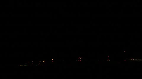 Plane Landing at Night Stock Footage 41064347