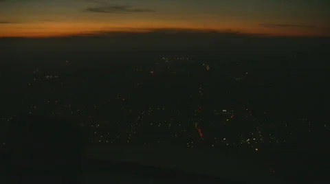 PLANE LANDING OXNARD I LEFT-EYE Stock Footage 285705