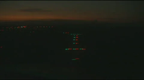 PLANE LANDING OXNARD III stereo 3D Anaglyph Stock Footage