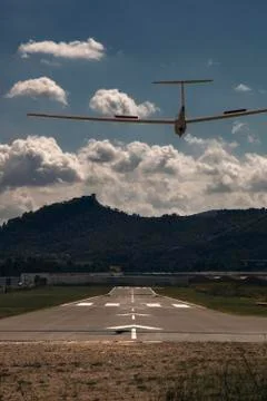 Plane landing perspective Stock Photos