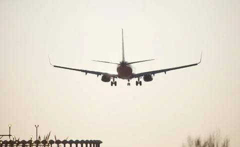 Plane landing 스톡 사진