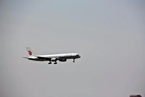 A plane is landing Stock Photos