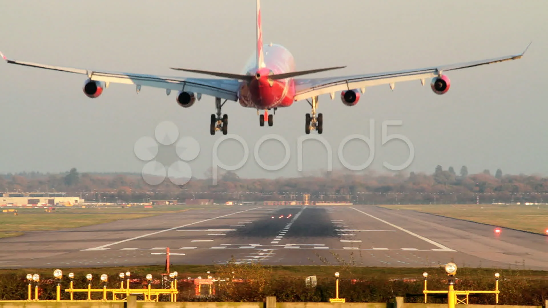 Plane Landing on Runway ~ HD amp; 4K Stock Footage 11263663