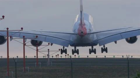 Plane landing on the runway HD Stock Footage 40331228