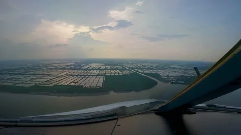 Plane landing view from cockpit Stock Footage 231657951