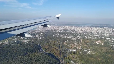 Plane Landing Wing Stock Footage 123000333