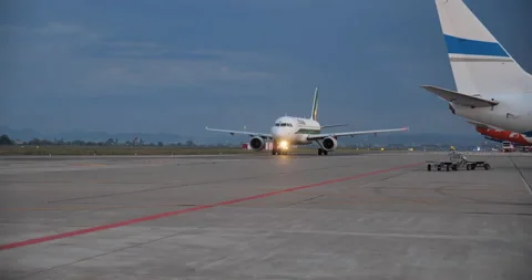 The plane leaves the runway1 Stock-Footage 165628230